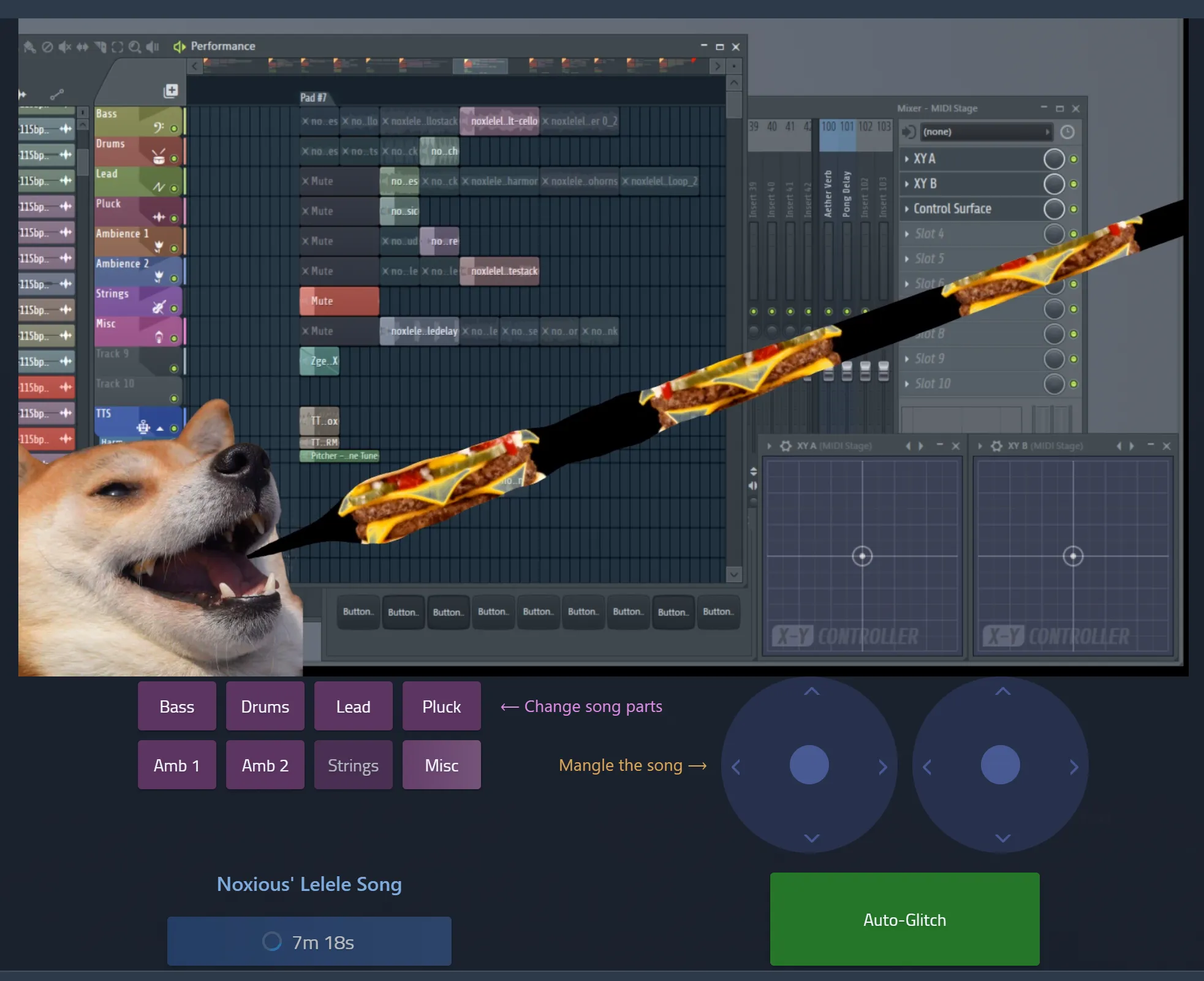 Video stream can be seen on top, with interactive controls underneath. Also: good dog.